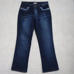 Bebesh Jeans Women's Size 40 Dark Blue Denim Regular Fit Straight Leg 5-Pockets